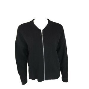 Black Zip Up Womens Sweatshirt Athleisure High Quality Size Medium